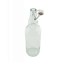 Бутылка под бугельную пробку 1 литр (бесцветное стекло, без пробки)