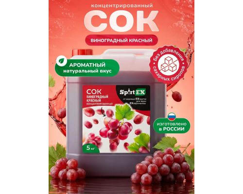 Сок концентрированный виноградный красный (канистра 5 кг) SPIRTEX