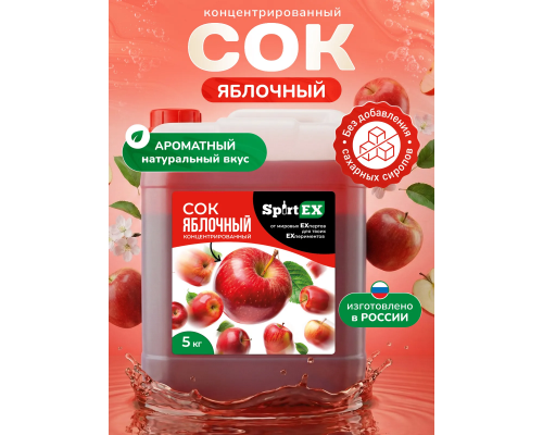 Сок концентрированный яблочный (канистра 5 кг) SPIRTEX
