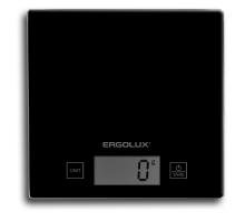 Весы кухонные до 5 кг, 150*150 мм черные ERGOLUX ELX-SK01-С02