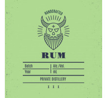 Наклейка на бутылку Handcrafted "Rum"