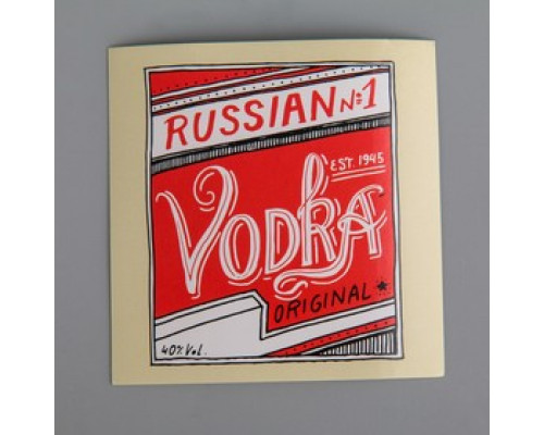 Наклейка на бутылку "Vodka original" красная